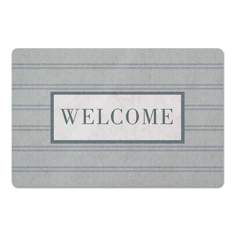 Welcome Stripe Floor Mat