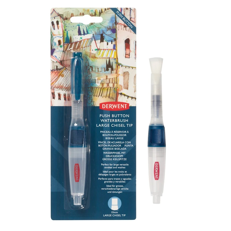 Derwent® Large Chisel Tip Push Button Waterbrush