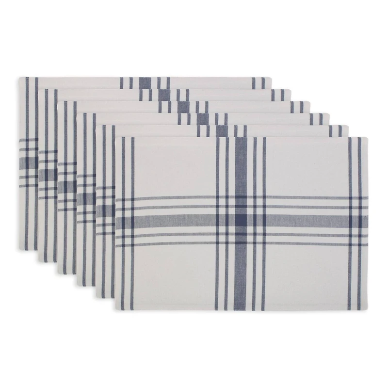 DII® Home Sweet Farmhouse French Blue Cotton Placemats, 6ct.