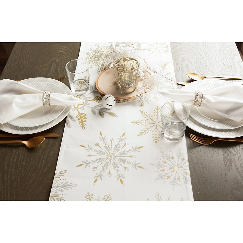 DII® 108" Snowflake Sparkle Printed Table Runner