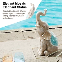 Glitzhome® 18" Faux Granite & Mosaic Sitting Elephant Statue