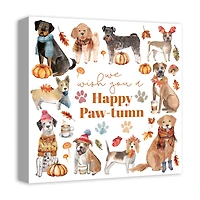 Happy Paw-tumn 16" x 16" Canvas Wall Art