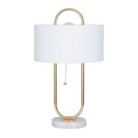 CosmoLiving by Cosmopolitan White Marble Modern Accent Lamp, 20" x 12" x 12"