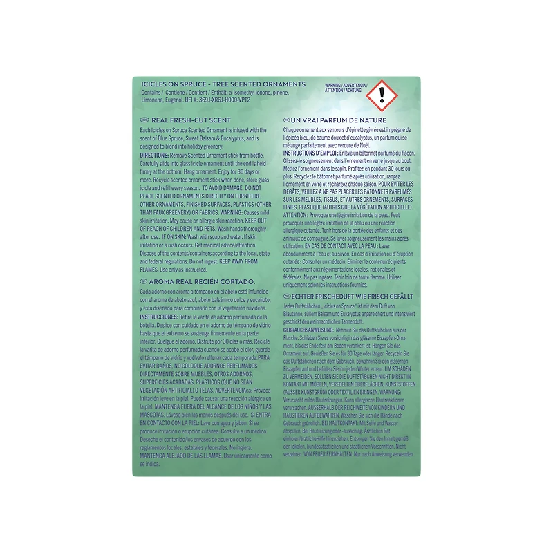 ScentSicles® Icicles on Spruce Scented Sticks with Glass Ornaments Set