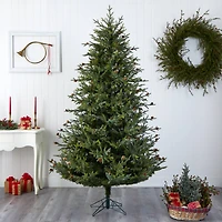 7.5ft. Pre-Lit Classic Pine & Pinecone Artificial Christmas Tree, Clear Lights