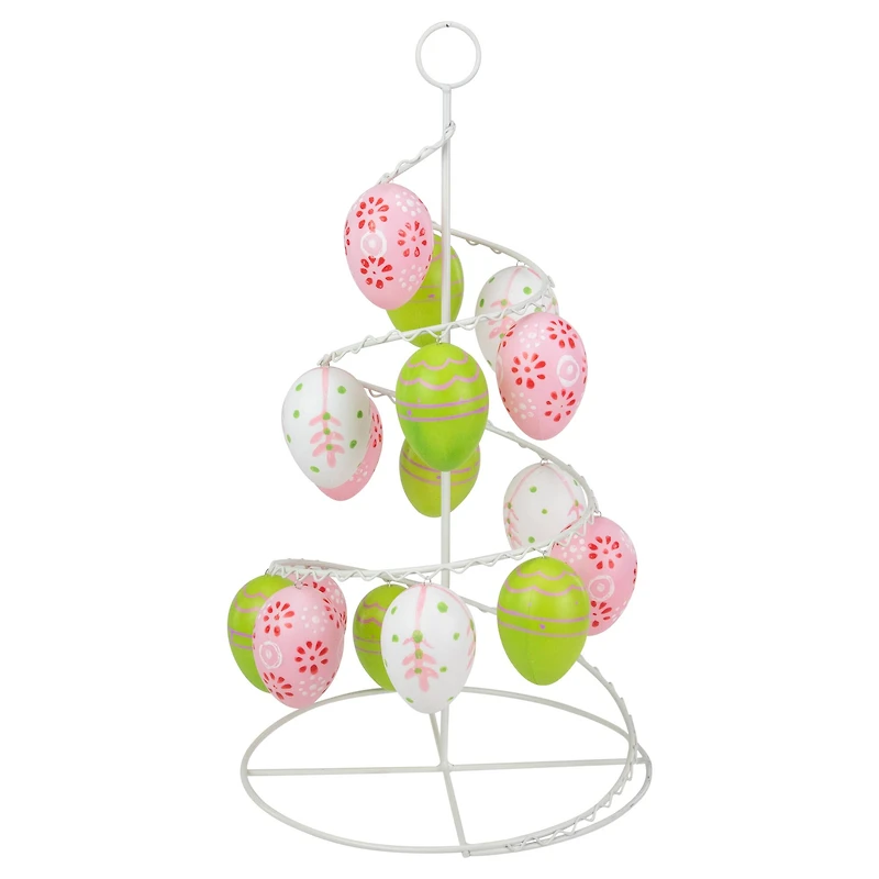 Pastel Pink, White and Green Floral Cut-Out Easter Egg Tree