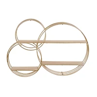 Gold Metal Contemporary Wall Shelf, 26" x 37" x 6"