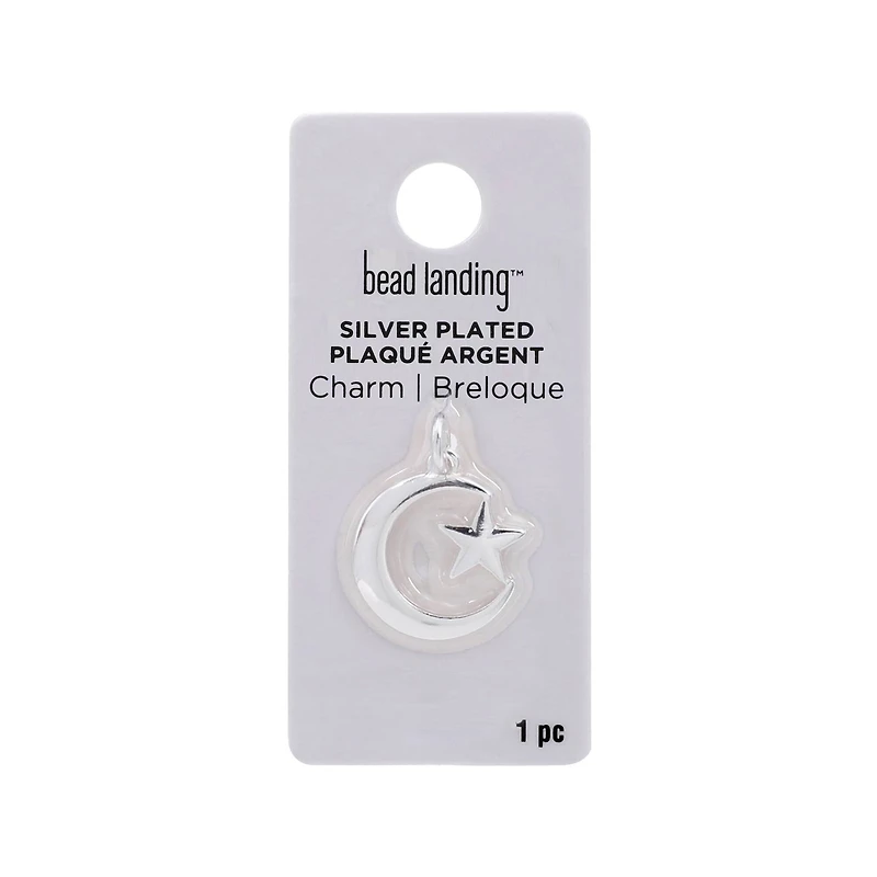 Silver Plated Star & Moon Charm by Bead Landing™