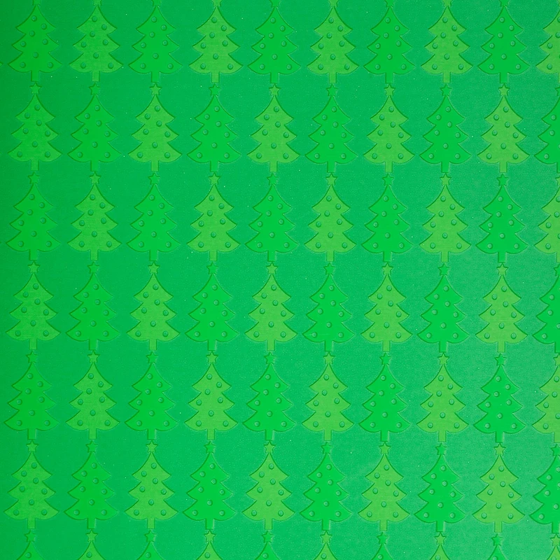 Green Foil Trees Premium Gift Wrap by Celebrate It™