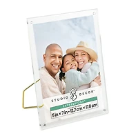 Expressions™ Clear Acrylic Float Frame with Gold Metal Easel by Studio Décor