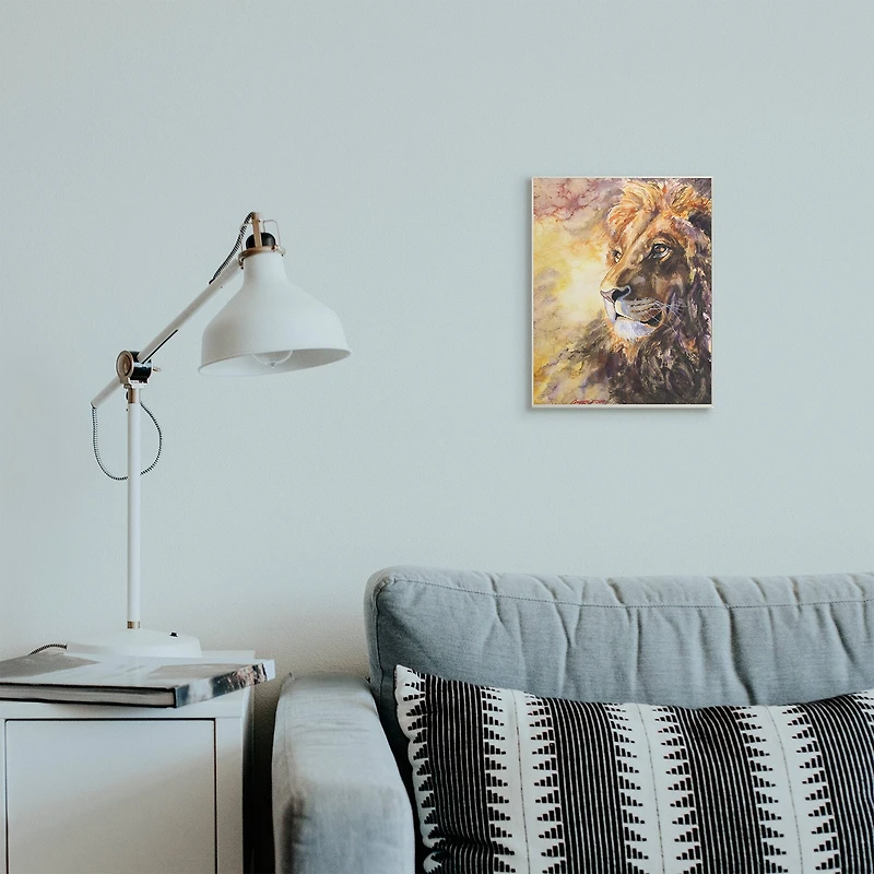 Stupell Industries Regal Lion Mane Safari Animal King Portrait Wall Plaque