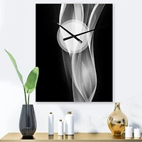 Designart Glittering Silver Pattern Modern Rectangular Wall Clock