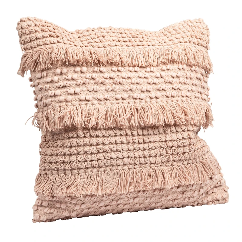 Hello Honey® Square Pink Fringe Printed Pillow