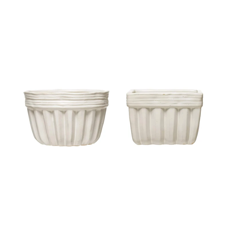 Hello Honey® White Reactive Glaze Stoneware Bowl Set
