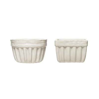 Hello Honey® White Reactive Glaze Stoneware Bowl Set