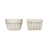 Hello Honey® White Reactive Glaze Stoneware Bowl Set