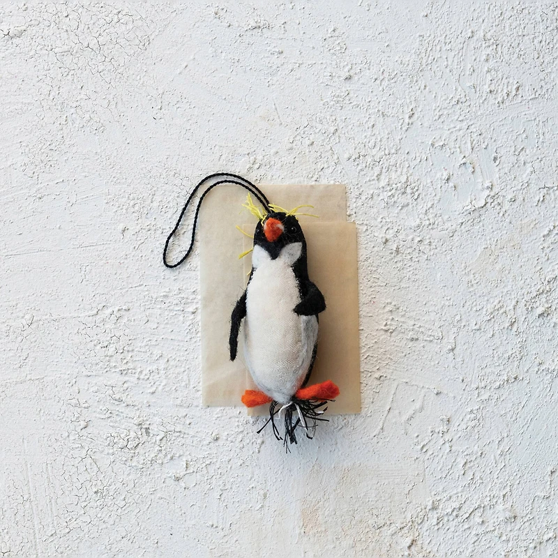 Hello Honey® 5" Black & White Velvet Penguin Ornament