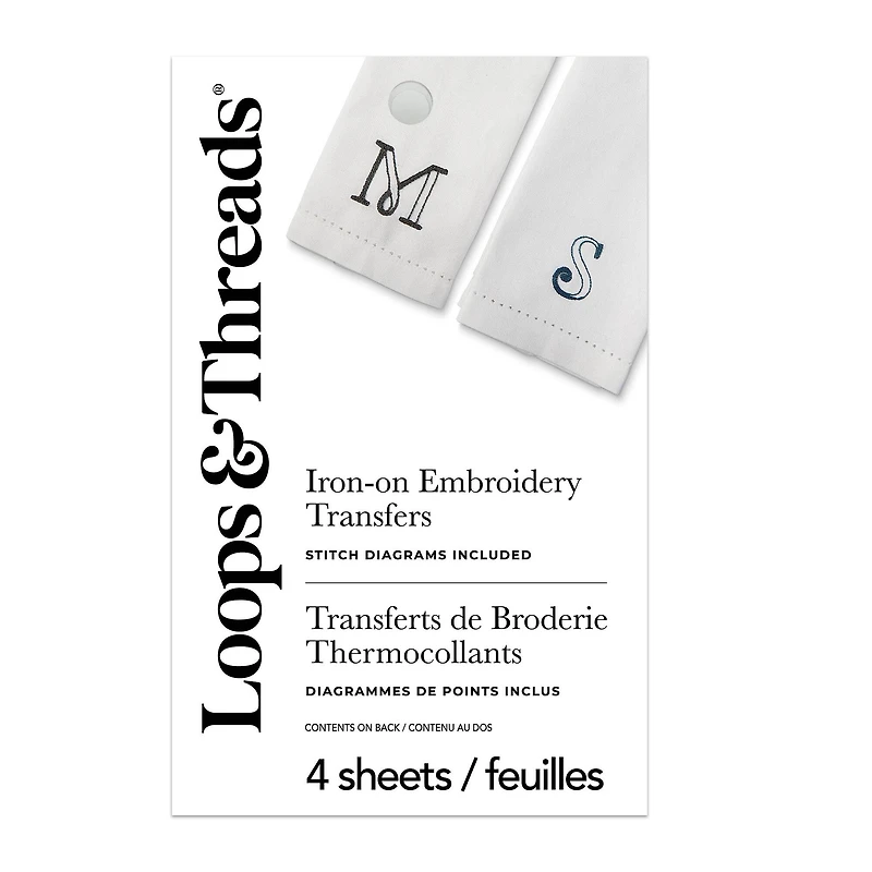 Monogram Iron-On Embroidery Transfer Set by Loops & Threads®