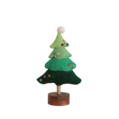 Hello Honey® 10" Green Wool Felt Tree with Beads