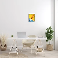 Stupell Industries Retro Pop Australian Surf Club Advertisement Yellow Blue in Frame Wall Art