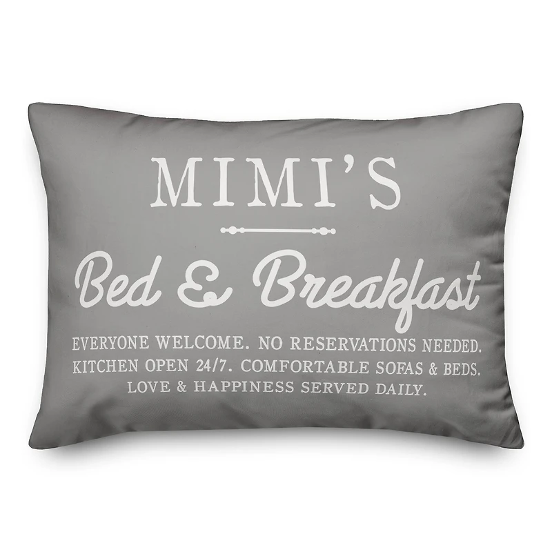 Mimi's Bed & Breakfast Throw Pillow