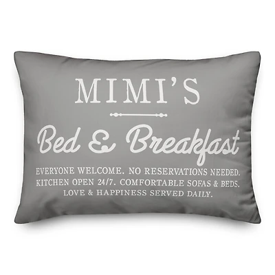 Mimi's Bed & Breakfast Throw Pillow