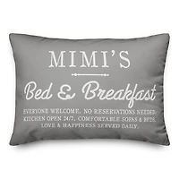 Mimi's Bed & Breakfast Throw Pillow