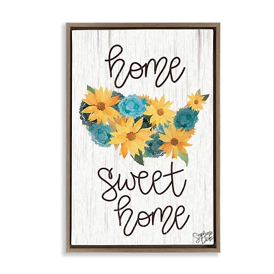 Stupell Industries Floral Americana Phrase Floater Framed Art