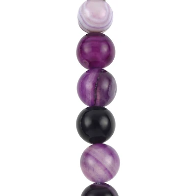 Purple Agate Round Beads by Bead Landing