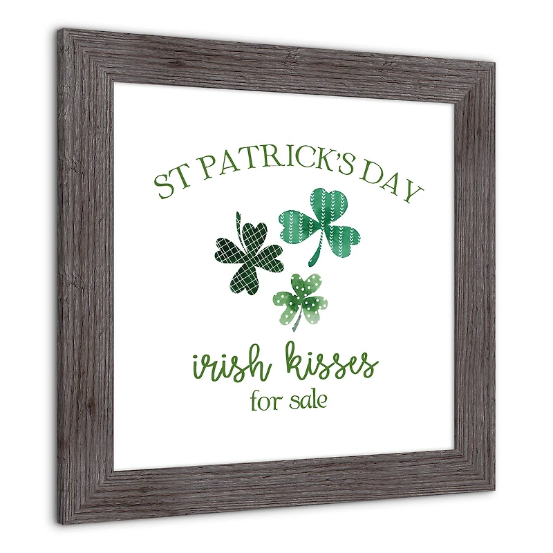 St Patricks Irish Kisses Framed Print 2 16" x 16" Western Gray Framed Print