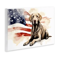 Stupell Industries Patriotic Dog with Flag Wall Plaque Art