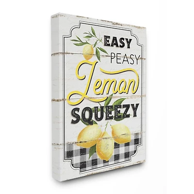 Stupell Industries Vintage Rustic Easy Peasy Lemon Squeezy Quote Canvas Wall Art