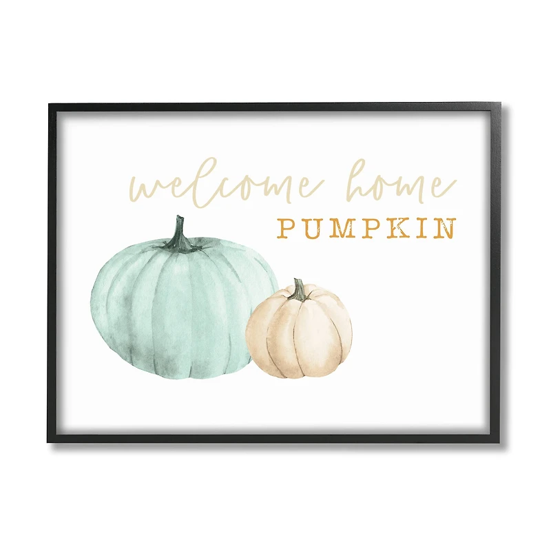 Stupell Industries Welcome Home Pumpkin Phrase Framed Giclee Art