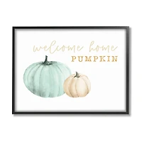 Stupell Industries Welcome Home Pumpkin Phrase Framed Giclee Art