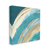 Stupell Industries Blue Wave Rainbow Abstract Canvas Wall Art