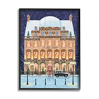 Stupell Industries Winter Hotel Christmas Festival Framed Giclee Art