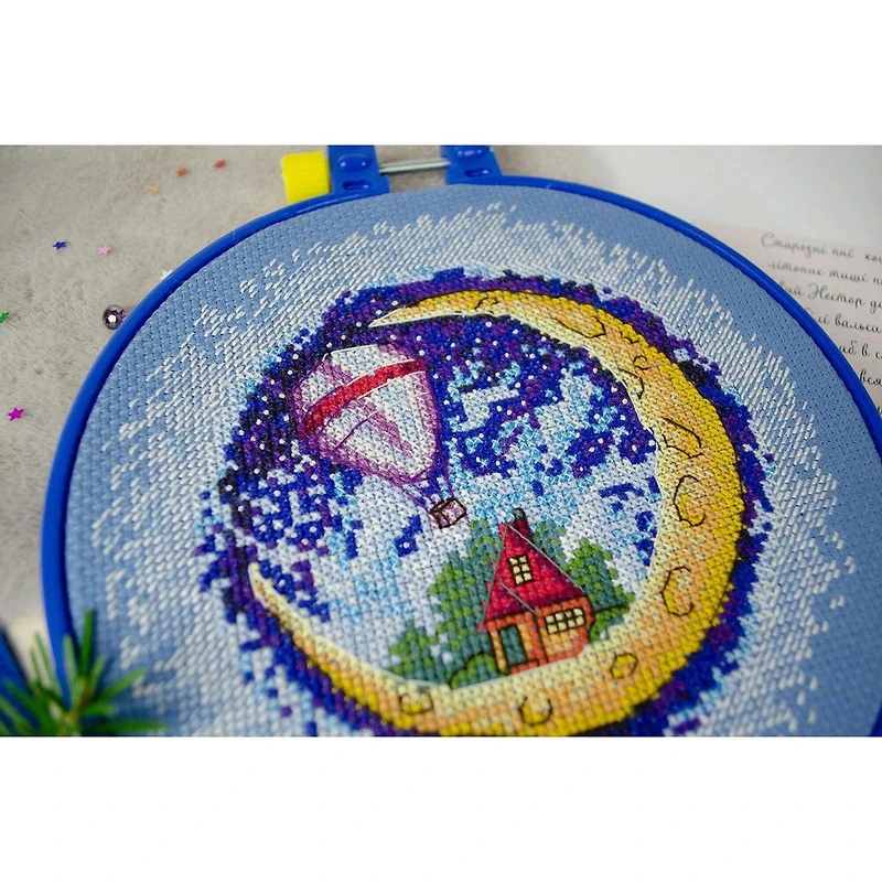 Abris Art House on the Moon Counted Cross Stitch Kit