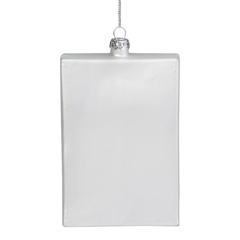 3.5" Green USPS Santa Stamp Twas The Night Before Christmas Glass Christmas Ornament