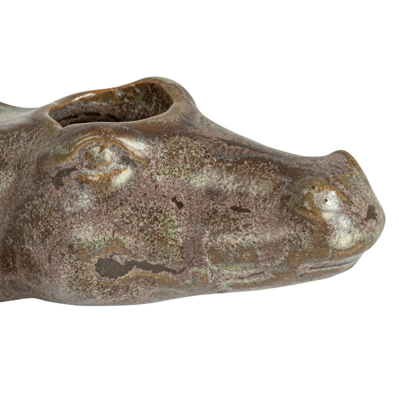 Hello Honey® 6.5" Green Stoneware Alligator Match Holder