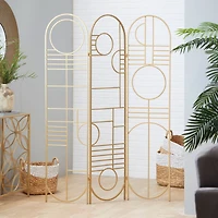 Gold Metal Modern Room Divider Screen 69" x 50" x 1"
