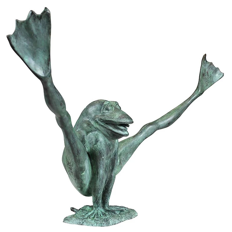 Design Toscano Large Bronze Crazy Legs, Leap Frog Garden Statue