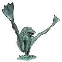 Design Toscano Large Bronze Crazy Legs, Leap Frog Garden Statue
