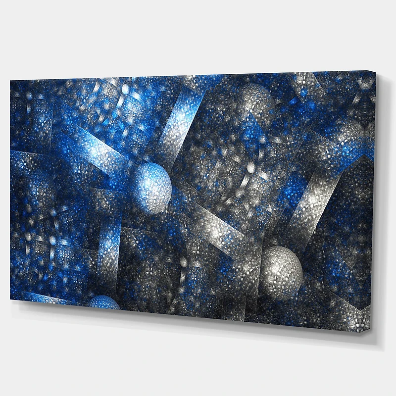 Designart - Crystal Cell Dark Blue Steel Texture