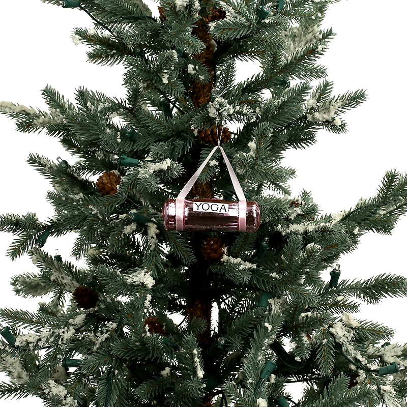 3.75" Pink Glass Yoga Mat Ornament by Ashland®