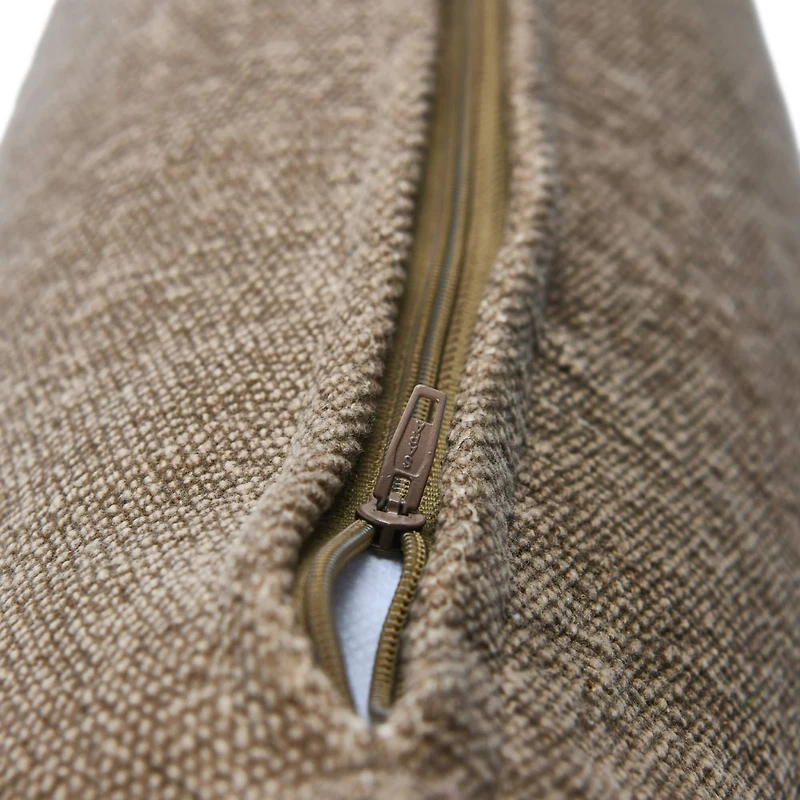 Hello Honey® 20'' Brown Woven Canvas Lumbar Pillow Cover