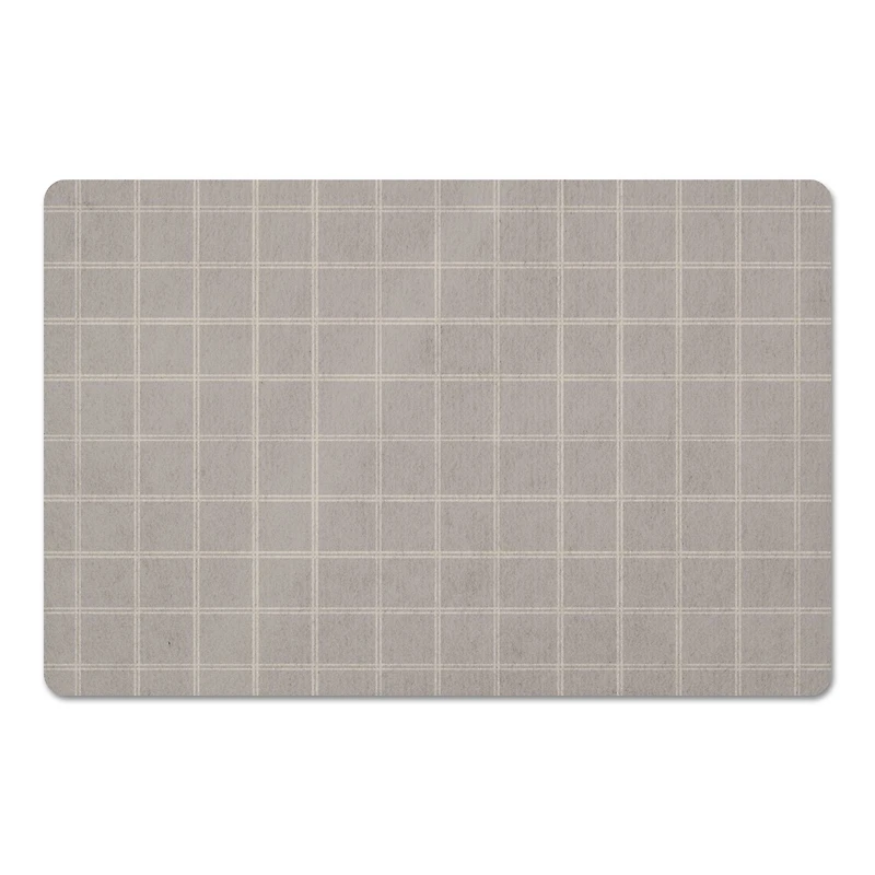 Gray & White Check Floor Mat