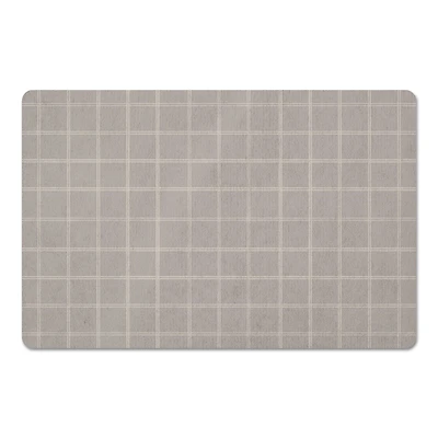 Gray & White Check Floor Mat