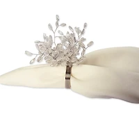 DII® Silver Beaded Burst Napkin Rings, 6ct.
