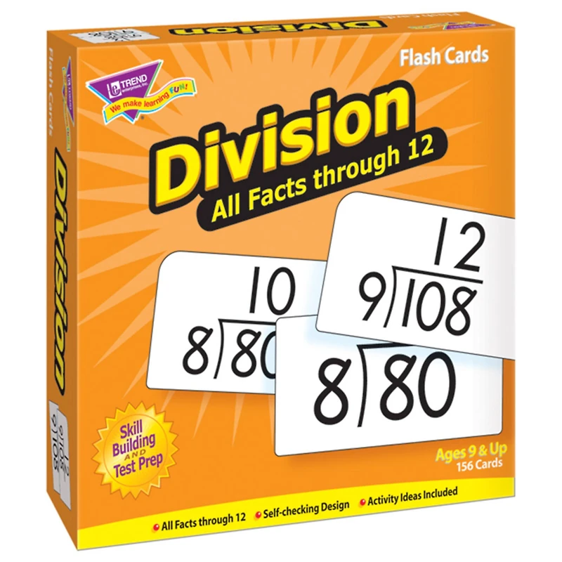 Trend Enterprises® Division 0-12 All Facts Skill Drill Flash Cards