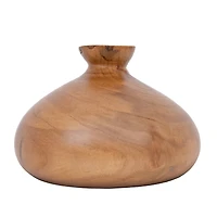 Hello Honey® 5" Walnut Finish Decorative Paulownia Wood Vase
